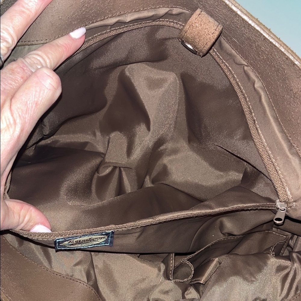 Tommy Bahama Large Tan Burlap and Brown Men's Travel Tote - Picture 9 of 16